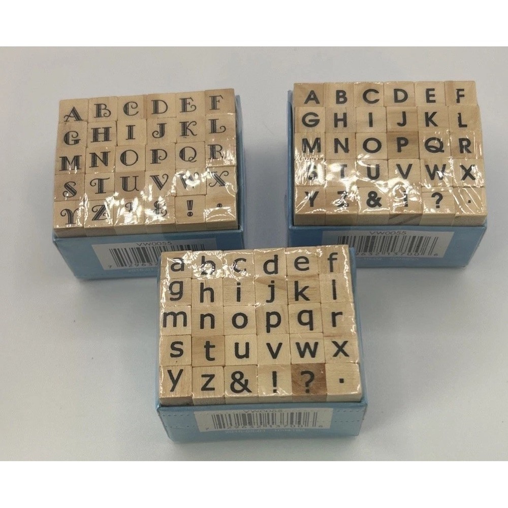 Lot of 3 Studio G Alphabet Stamp Set Mini Miniature 30 Stamps In Each Box NEW